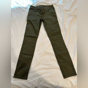 Prana women’s size 2 green straight jeans.